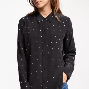 Rails Kate Silk Shirt Blouse in Black with Star Print